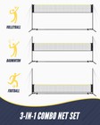 Professional Volleyball Badminton Combo Set 17ft Portable Sports Net With Poles