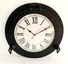 Vintage Navigation Marine Black Ship Porthole Clock Ship Window 17  Wall Clock