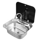Folding Rv Kitchen Sink Unit Square With Stainless Steel Faucet Lid Caravan