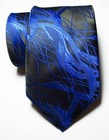 New Classic Paisley Dark Blue Black Jacquard Woven Silk Men s Tie Necktie