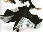 Flamenco Drawstring Skirt Dotted White And Black Ladies Sizes Very Full 