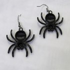 Black Rhinestone Crystal Spider Earrings Black Widow Spider Goth   10183