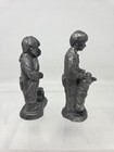 Two Michael Ricker Pewter Boy In Pajamas Figurines