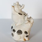 Vintage Hand Painted Stacked Pig Pile Bookend By Omnibus Japan