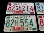 Lot Of 13  Vintage Indiana License Plates - Machine Stamped 1971 - 1989