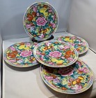 Lot Of 5 Vintage Hand Painted Porcelain Plates Famille Rose 7  1970 s