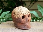 Day Of The Dead Small Skull Incense Burner Handmade Atzompa Clay Mexico Folk Art