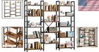 Bookshelf Books Storage Shelf Bookcase Display Rack Modern Rustic Brown