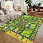 Kids City Highway Play Mat Toy Car Road Rug Non Slip Playroom Carpet