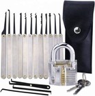 Lockpicking Practice Set     15 Pcs Stainless Steel Tools With Transparent Trainin