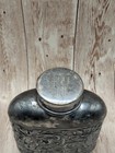 Antique Art Nouveau Silverplate Flask W  Expanding Cup Lid Shot Glass Cap