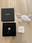 Chanel Cc Logo Hair Pin Hair Accessory Gold Pink Silver Metal Stone Authentic