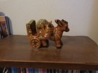 Vintage Collectible Mexican Folk Art Large Burro And Cart  S p  Napkin Holder