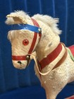 Antique German Pull Toy Cloth Horse On Wheeled Platform 8   