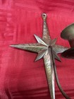 Pair Of Vintage Mid Century Modern Brass Starburst Wall Sconce Candle Holders 2 