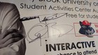 Anthony Bourdain Signed With Knife Drawing Vinyl Tour Banner Rare Ooak