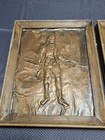 2 Vintage Mid-century Hammered Copper Colonial Man   Woman Framed Pictures