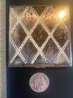 Vtg Early 3    Silver Look Square Tree Leaf Diamond Powder Compact Makeup Case Box