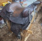 Traditional Tooled Leather Western Pleasure trail Saddle  Brown 15 Inch