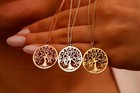 Celtic Tree Of Life Gold Pendant Necklace   925 Sterling Silver Family Tree Jewe