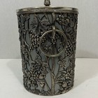 Vintage Silver Plated Scroll Grape Vine Ornate Floral Metal Ice Bucket