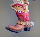 Armadillo Wearing A Hat Inside A Cowboy Boot Cute Christmas Holiday Ornament