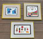 Vintage Hand Painted Fernando Llort El Salvador   s Folk Art Toro Tile Signed Lot3