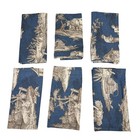 William Sonoma Toile De Jouy Blue Autumn Country Tablecloth Napkins Set Of 6