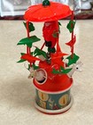Vintage 1950 s Japan Celluloid   Plastic Santa   Reindeer Wind-up Carousel Toy