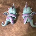 2 Fingerlings Glitter Dragon Tara-blue- Interactive Baby Electronic Pet Wowwee