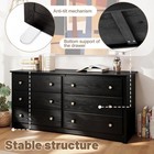 6 Drawers Double Dresser Bedroom Wide Chest Of Drawers Bedroom Storage Furniture