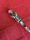Antique 19thc American Figural  900 Coin Silver 4 5  Salt Condiment Spoon 13 8g