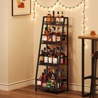 4-tier Trapezoid Liquor Stand For Home Bar  Stepped Wine Rack Freestanding Fl   