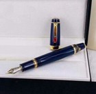 High Grade Retractable Nib Series Blue-gold Clip Fountain Pen No Box