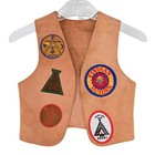 Vintage Leather Ymca Indian Guides Vest Festival Bohemian Small Unique Jacket