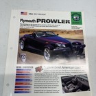 1997 Plymouth Prowler Original Imp Brochure Specs Info Chrysler 97 99 00 01 02