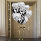 14  Wedding Groom Tuxedo Bride Dress Foil Balloons Bachelorette Party Decoration