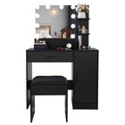 Vanity Set With 10 Led Lighted Mirror Makeup Dressing Table Dresser Desk Black