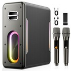 Black - Myscenetang Karaoke Machine With 2 Wireless Microphones Portable