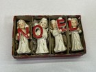 Vtg 50   s Commodore Noel Choir Angels Candle Holders Christmas Gold Trim