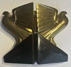 Vintage Brass  Bird Dove Pigeon Eagle  Bookend Korea Art Deco Mcm