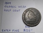 1809 Classic Head Half Cent Xf Coin Aq884