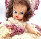 Vintage Crochet Shelf Sitting Doll Handmade Bed Doll