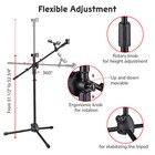 Microphone Boom Arm Stand W  Dual Mic Clips Adjustable Tripod Phone Mount Holder