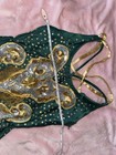 Green   Gold Rhinestone And Sequins Leotard For Competitive Dance One Of A Kind 