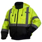 Heated High Visibility Insulated Reflective Road Work Hi Vis Bomber Jacket Coat