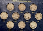 1892-1916 Barber Quarter Set 69 Coins In Whitman Album No 96s 97s 01s 13s 14s