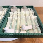 Korean Sammi Chopsticks  Spoon  And Bird Chopstick Rest Cutlery Set Of 2