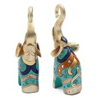 2pcs Resin Elephant Statues - Elegant Feng Shui Ornaments For Home Decor