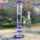 Blue 12 6   Glass Honeycomb Filter Bong Smoking Hookah Water Pipe W ash Catcher